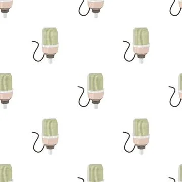 Retro microphone pattern seamless vector Illustrazione stock