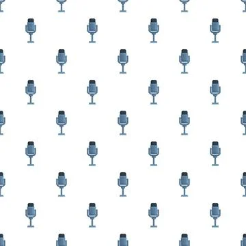 Retro microphone seamless pattern for audio content Illustrazione stock