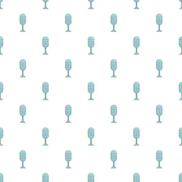 Retro microphone seamless pattern for broadcast and podcasting Illustrazione stock