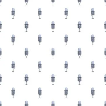 Retro microphone seamless pattern for podcasting and broadcasting Stock Illustration