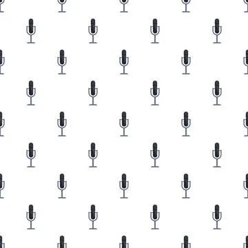 Retro microphone seamless pattern for podcasting design Stock Illustration