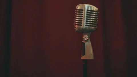 Retro microphone with shine Stock Footage 90460398