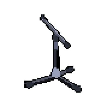 Retro microphone stand pixel art vector illustration Stock Illustration