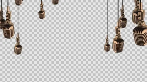 Retro Microphones 1 Video stock 61041555