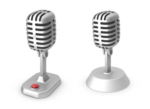 Retro microphones. Isolated Stock Illustration