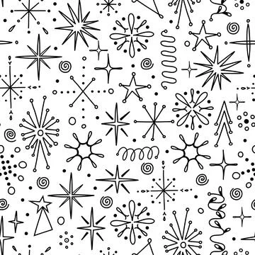 Retro Mid Century Seamless pattern Stock Illustration