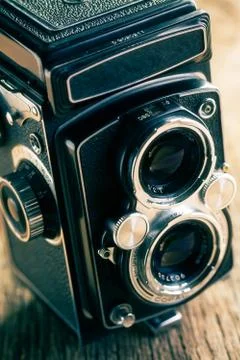 Retro middle-format camera Stock Photos