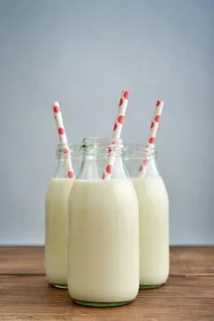 Retro milk bottles 写真素材