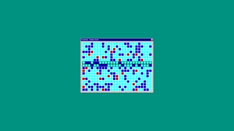 Retro Minesweeper game playing on computer screen Stock Footage 346805966