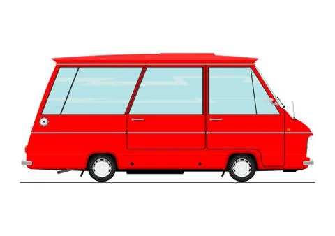 Retro minibus. Stock Illustration