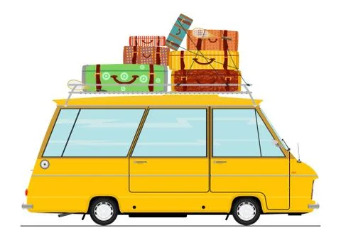 Retro minibus. Stock Illustration