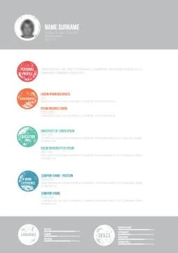 Retro Minimal CV - Vector Illustration -  Resume Template Stock Illustration