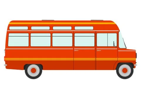Retro minivan Stock Illustration