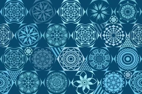 Retro mint Universal different vector seamless patterns. tiling. Endless text Stock Illustration