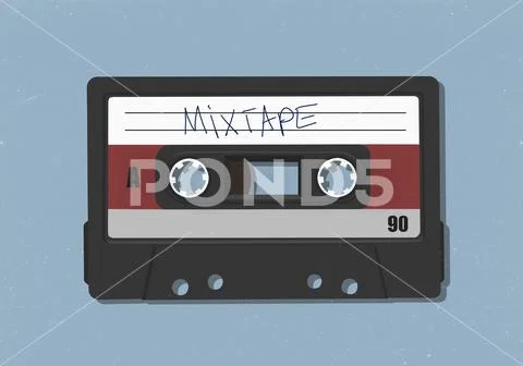 Retro mix tape cassette tape Stock Illustration