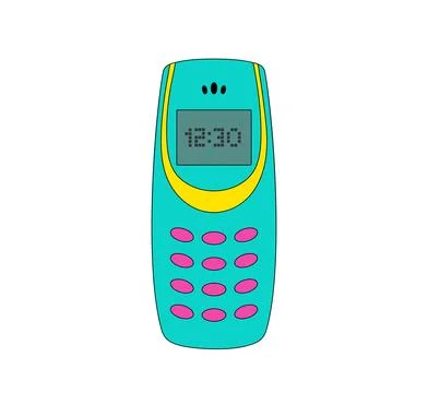 Retro mobile phone from 90s Vector Illustration. 2000s aesthetic 库存插图