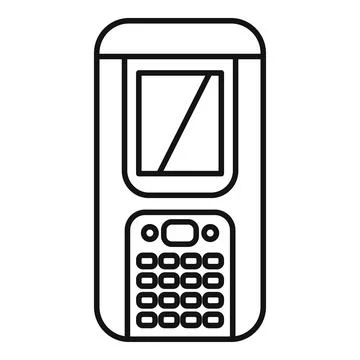 Retro mobile phone icon representing old technology communication Stock Illustration