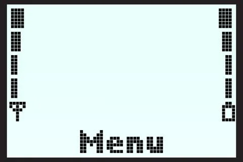 Retro mobile phone LCD display menu screen Ilustração Stock