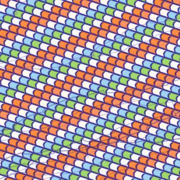 Retro modernist pop abstract background featuring paper relief curved layered gl Stock Illustration