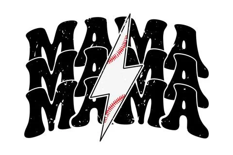 Retro Mom Lightning Bold T-shirt Design Stock Illustration
