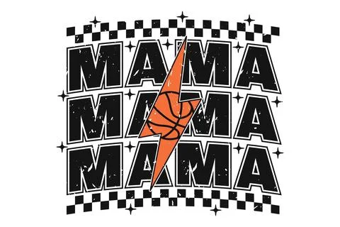 Retro Mom Lightning Bold T-shirt Design Stock Illustration