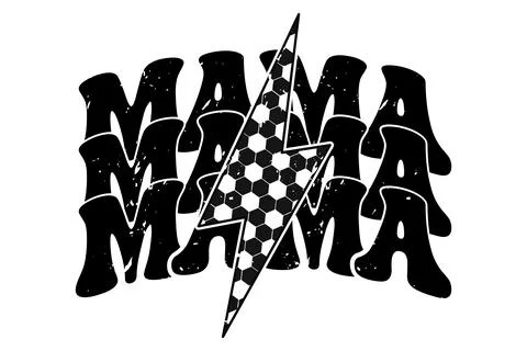 Retro Mom Lightning Bold T-shirt Design Stock Illustration