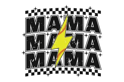 Retro Mom Lightning Bold T-shirt Design Stock Illustration
