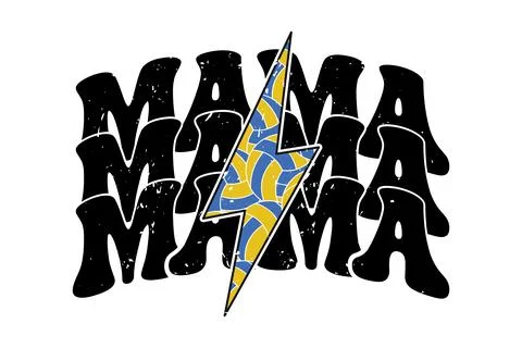 Retro Mom Lightning Bold T-shirt Design Stock Illustration
