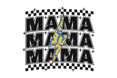 Retro Mom Lightning Bold T-shirt Design Stock Illustration
