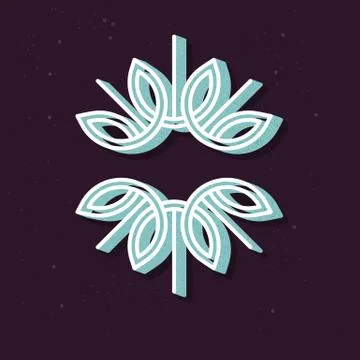 Retro monogram design template Stock Illustration