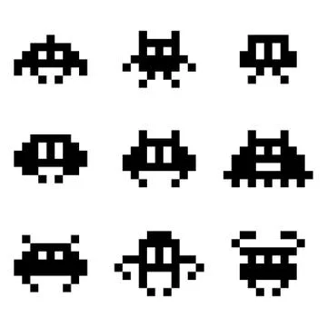 Retro monsters Stock Illustration