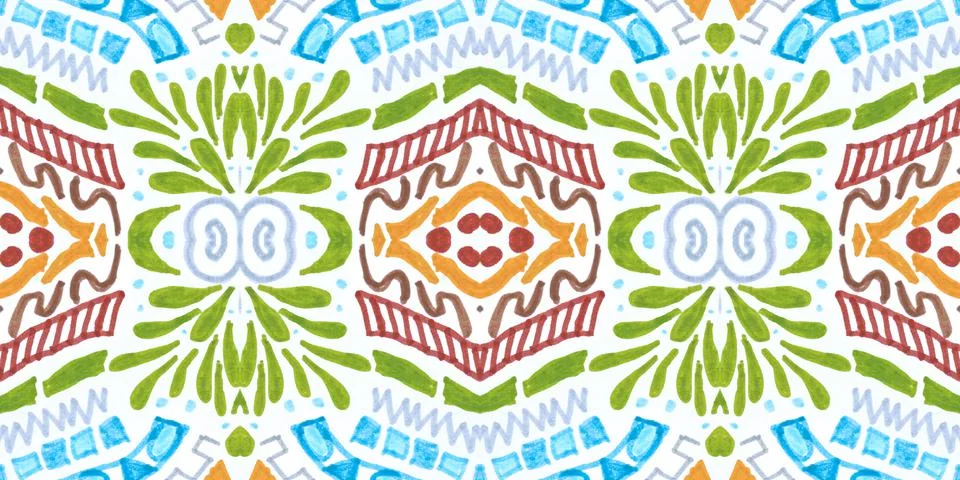 Retro mosaic pattern. Abstract geometric ethnic background. Stock Illustration