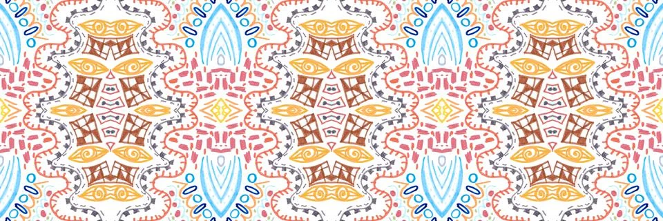 Retro mosaic pattern. Abstract geometric ethnic background. Stock Illustration