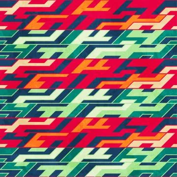 Retro mosaic seamless pattern Stock Illustration