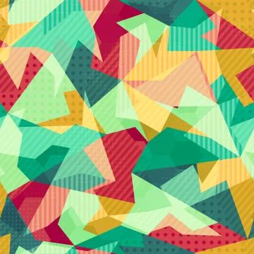 Retro mosaic seamless pattern Stock Illustration