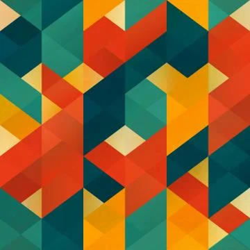 Retro mosaic. Seamless pattern Stock Illustration