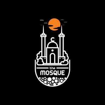 Retro Mosque Logo Stock Illustration