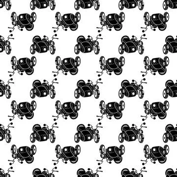 Retro motorbike pattern seamless vector Illustrazione stock