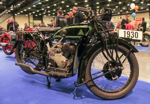 Retro motorcycle in black. Stock Photos