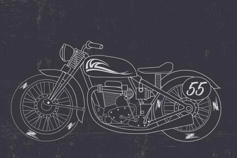 Retro motorcycle concept Stock Illustration