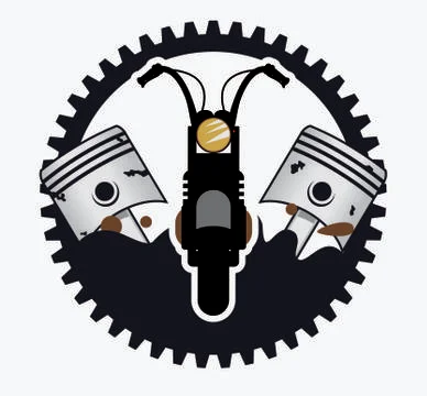 Retro motorcycle logo design vector Stock Illustration