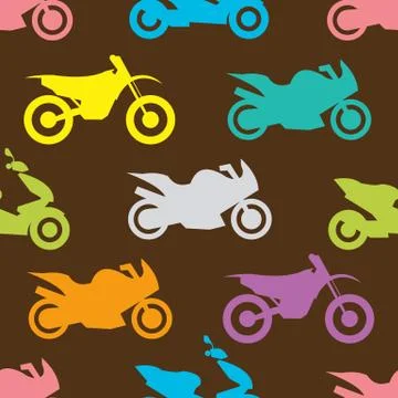 Retro motorcycle seamless pattern 库存插图