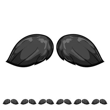 Retro moustaches cartoon vector graphic Stock Illustration