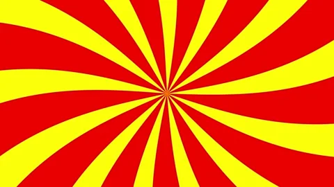 Retro, multicolor wavy, groovy, hippie, flat, abstract, cartoon looping sky.. Stock Footage 309845441