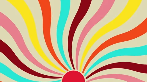 Retro multicolor wavy sunburst animation background Video stock 325070577