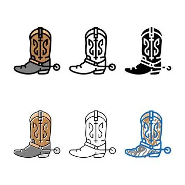 Retro multistyle boot color icon vector Stock Illustration