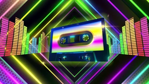 Retro Music Cassette Stock Footage 342087004