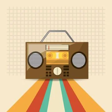 Retro music design Illustrazione stock