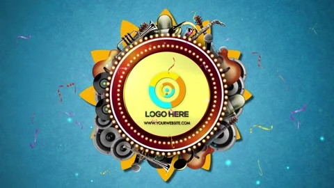 Retro Music Logo After Effects stock