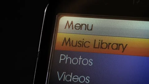 Retro Music Player Menu Scrolling Close Up Stock Footage 323364814